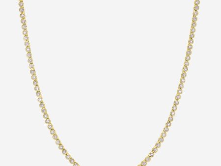 Bezel Mini Diamond Tennis Necklace Supply