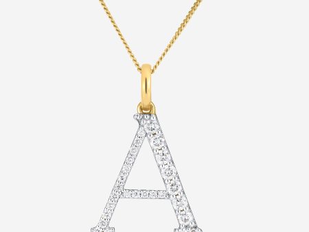 Large Diamond Initial Pendant Necklace Online