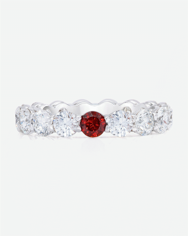 Lab Grown Round Diamond and Birthstone Eternity Band on Sale