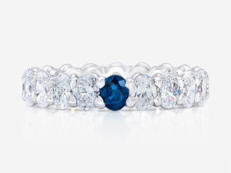 Oval Diamond and Birthstone Eternity Band Discount