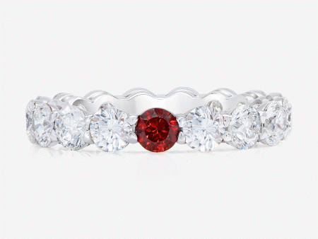 Round Diamond and Birthstone Eternity Band Online Hot Sale