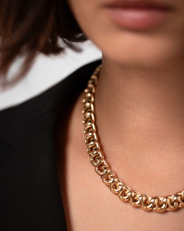 Gold Curve Chain Necklace Online now