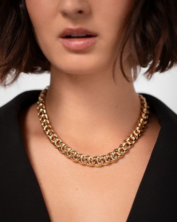 Gold Curve Chain Necklace Online now